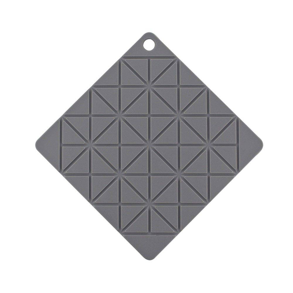 Non Slip Silikone Grydelapper / Bordskåner - SQUARE - Grå