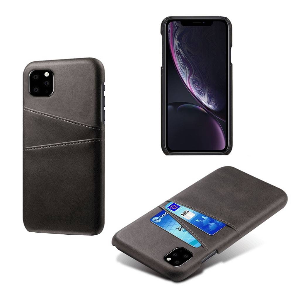 iPhone 11 Pro - Læder Hard cover m/kortholdere - Sort