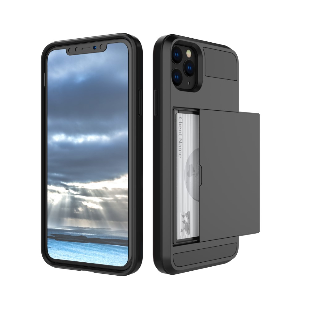 iPhone 11 Pro Max - Armor Hybrid cover med Kortholder - Sort