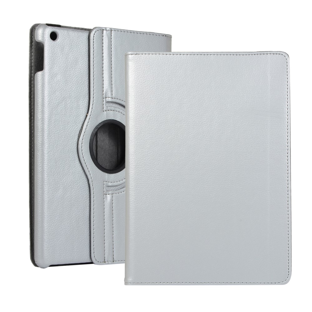 iPad 10.2 (2019/2020/2021) - Læder cover 360 grader roterbar - Sølv