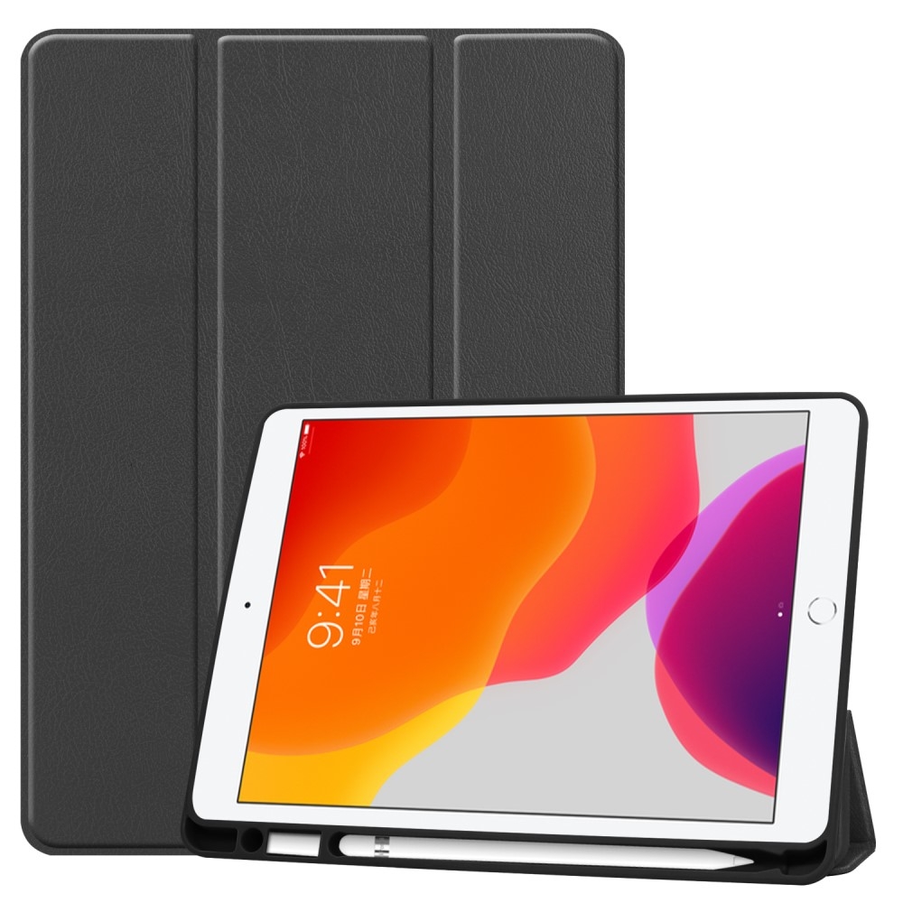 iPad 10.2 ( 2019/2020/2021) - Tri-Fold læder cover - Sort