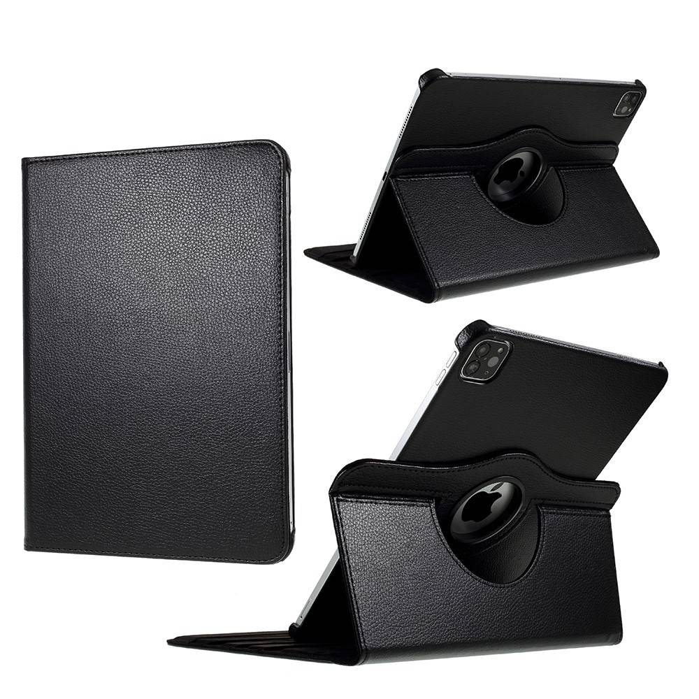 iPad Pro 12.9 (2020/2018) - Læder cover 360 grader roterbar - Sort