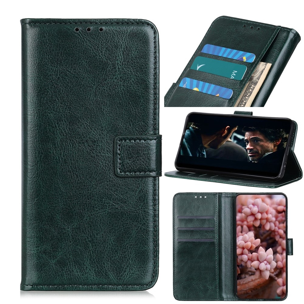 iPhone 12 Pro Max - Classic læder cover / pung - Mørkegrøn