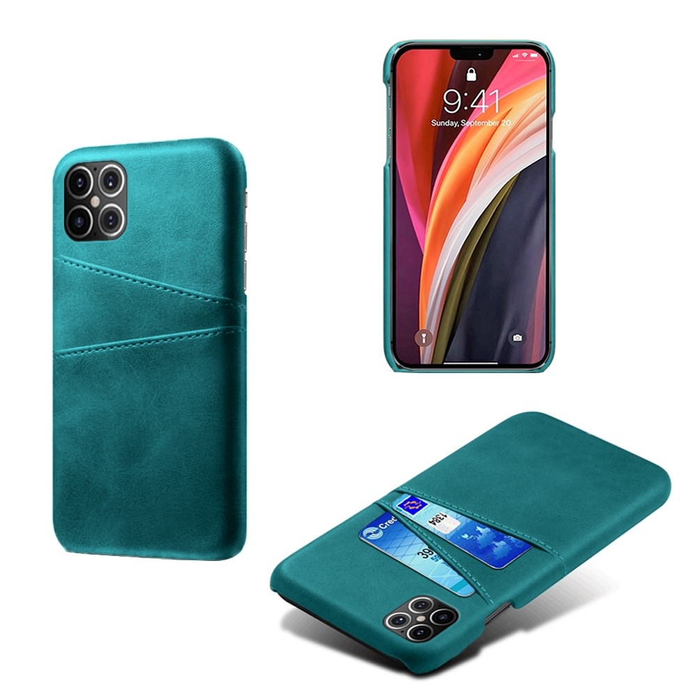 iPhone 12 Pro Max - KSQ hardcover m/kortholdere - Cyan
