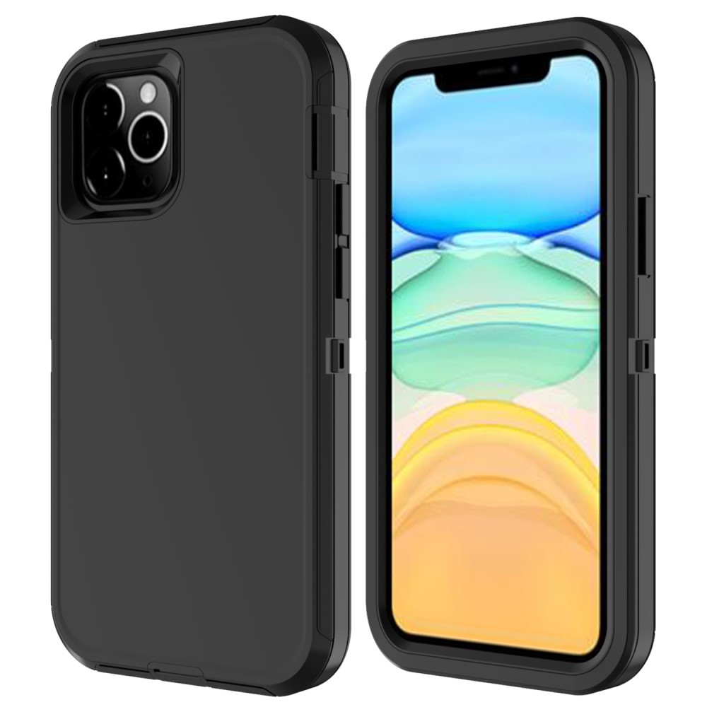 iPhone 12 / 12 Pro - SHOCK Hybrid cover - Støvtæt - Sort