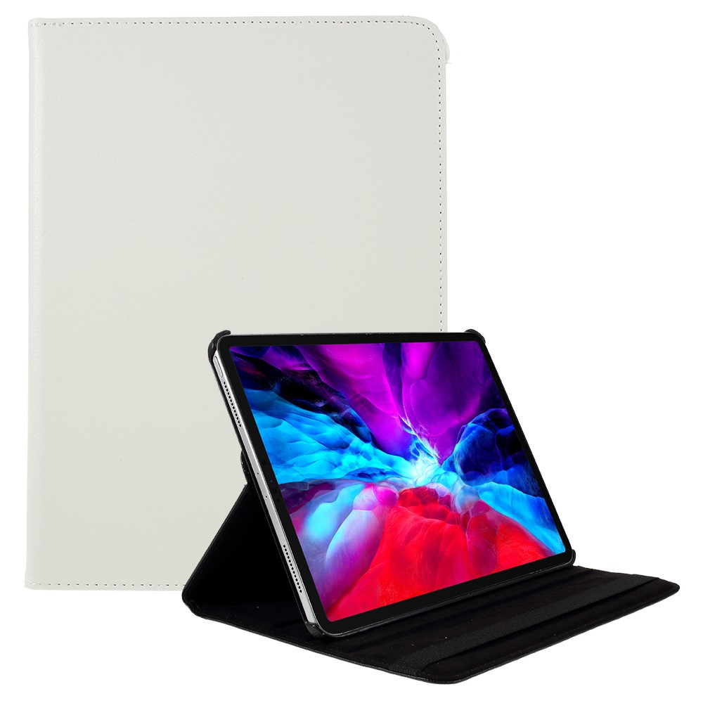 iPad Air 13 (2024/2025/2026) / iPad Pro 12.9 (2022/2021/2020/2018) - Læder cover 360 grader roterbart - Hvid