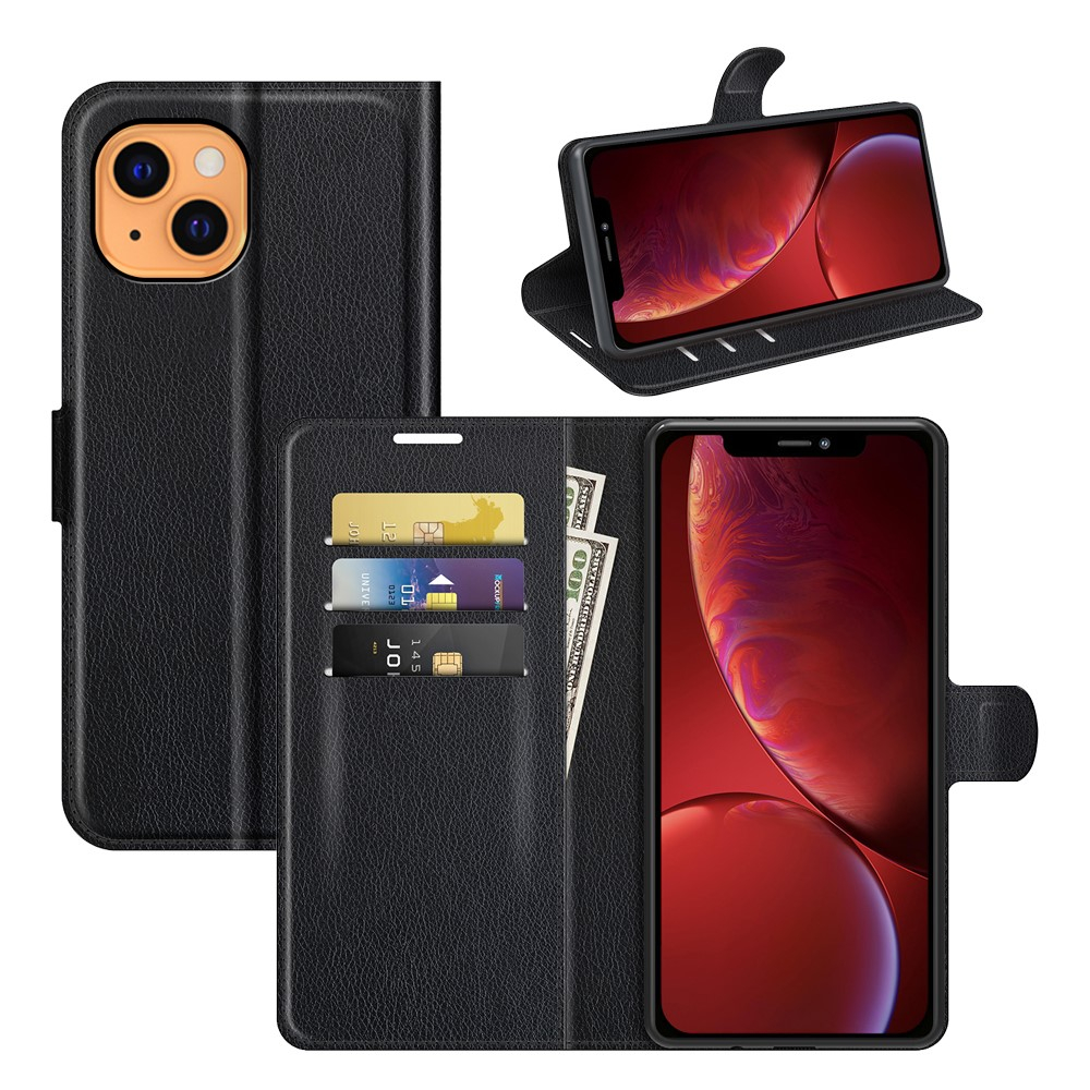 iPhone 12 Pro Max - Læder cover / pung - Sort