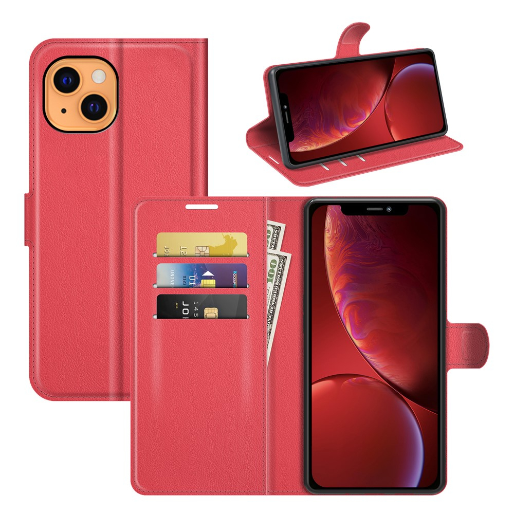 iPhone 12 / 12 Pro - Læder cover / pung - Rød