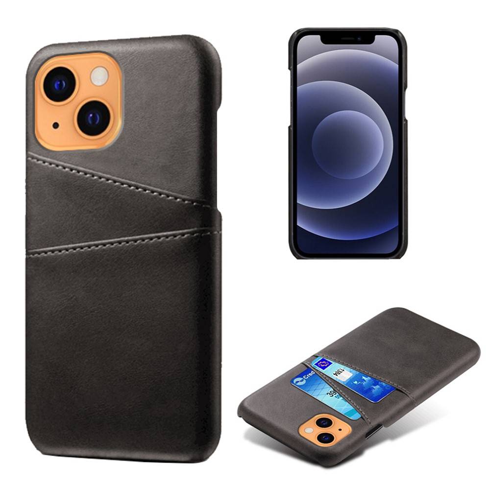 iPhone 13 mini - KSQ læder Hard cover med kortholdere - Sort
