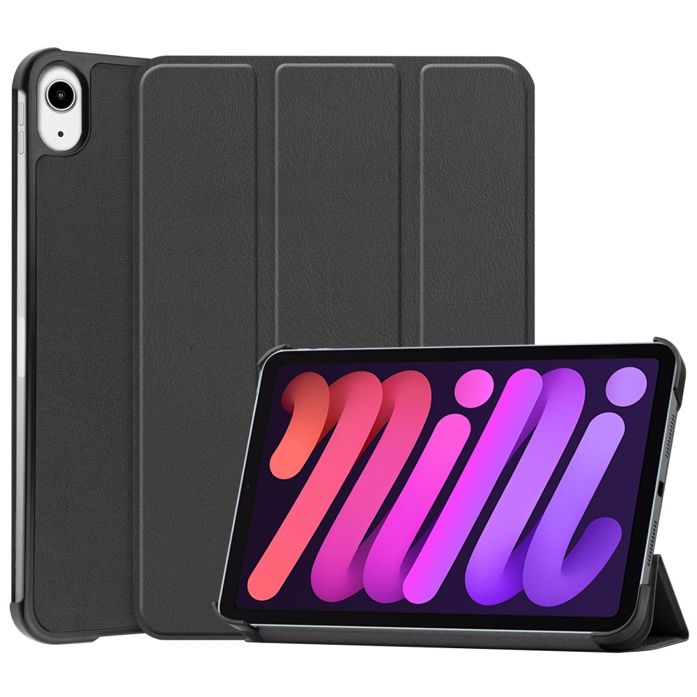 iPad mini (2024 / 2021) - Tri-Fold læder cover - Wake up/sleep funktion - Sort