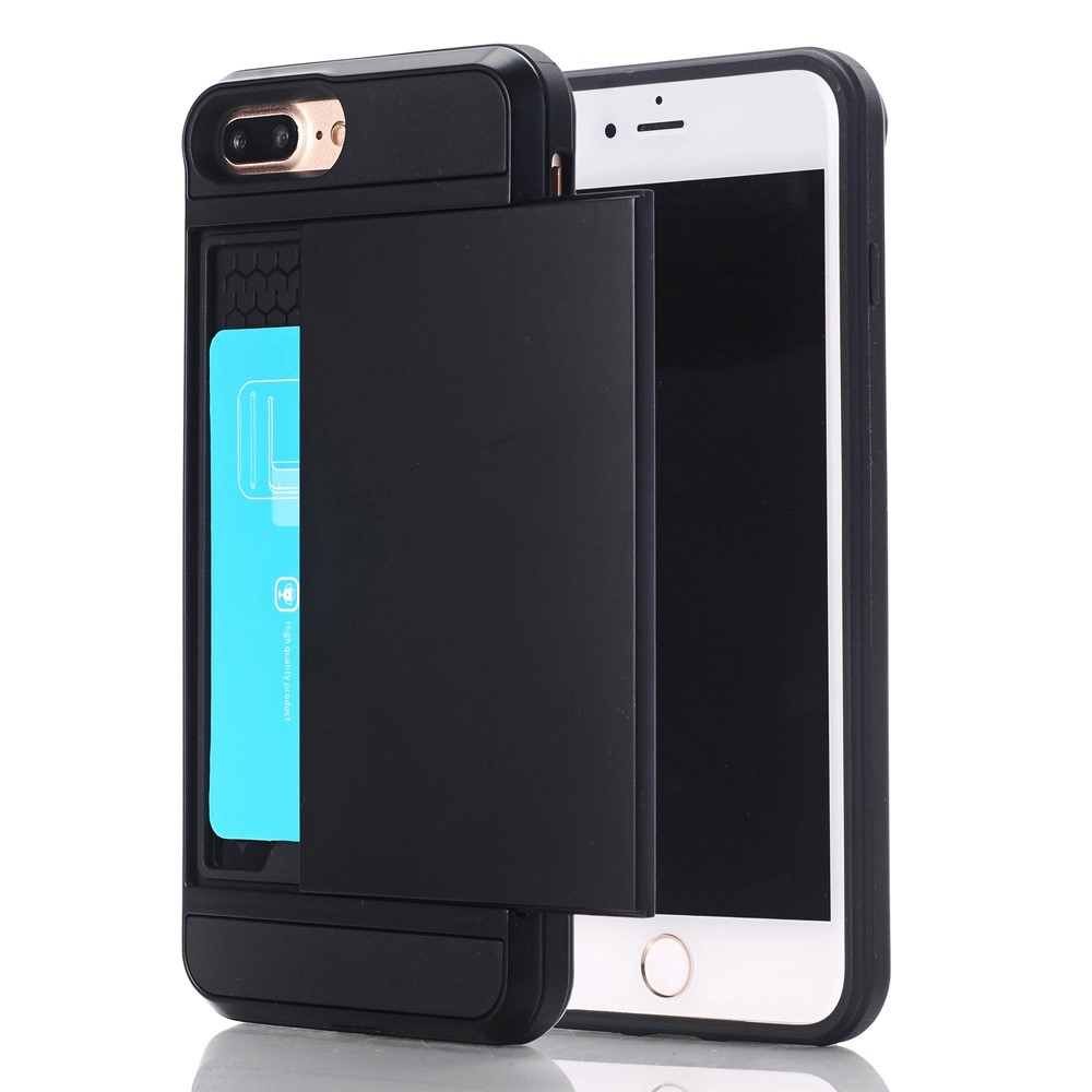 iPhone 8 Plus / 7 Plus - Armor Hybrid cover med Kortholder - Sort