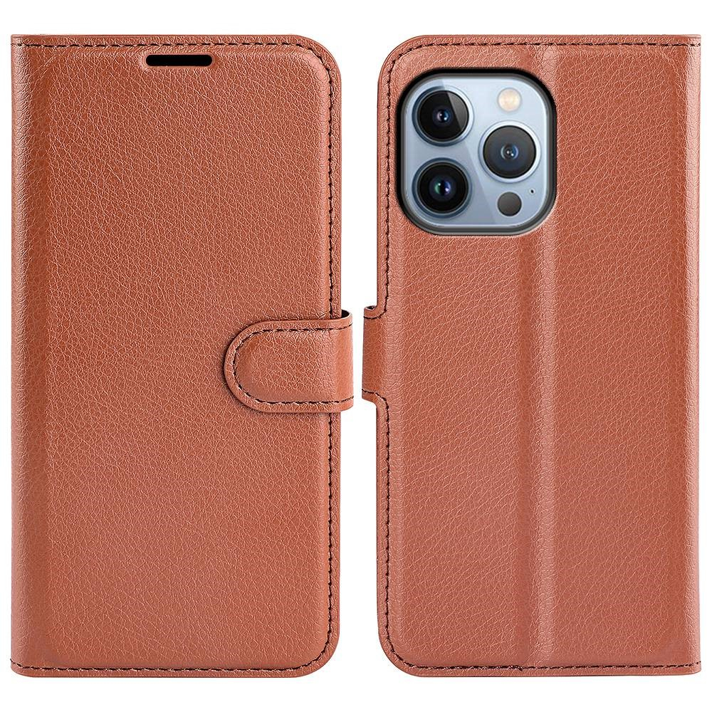 iPhone 14 Pro - Læder cover / pung - Brun
