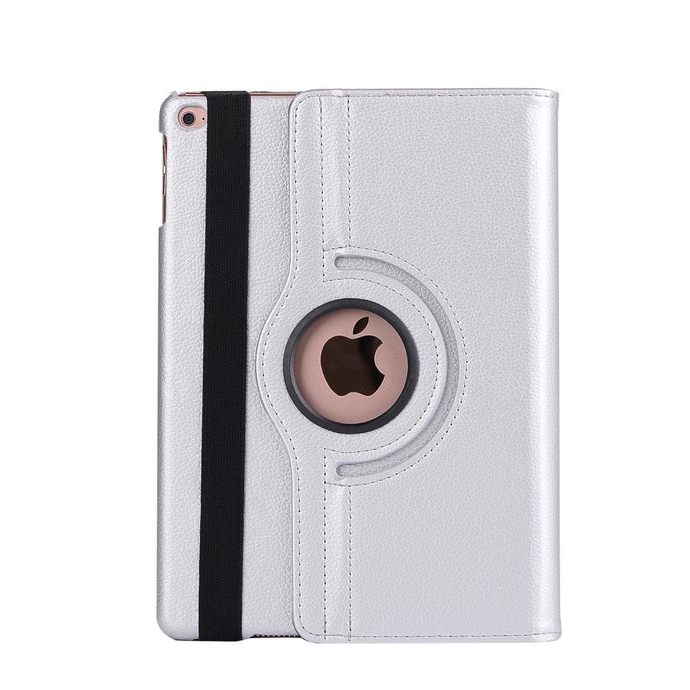 iPad 9.7 (2017 / 2018) - Pu læder cover m/stand Litchi skin - Sølv