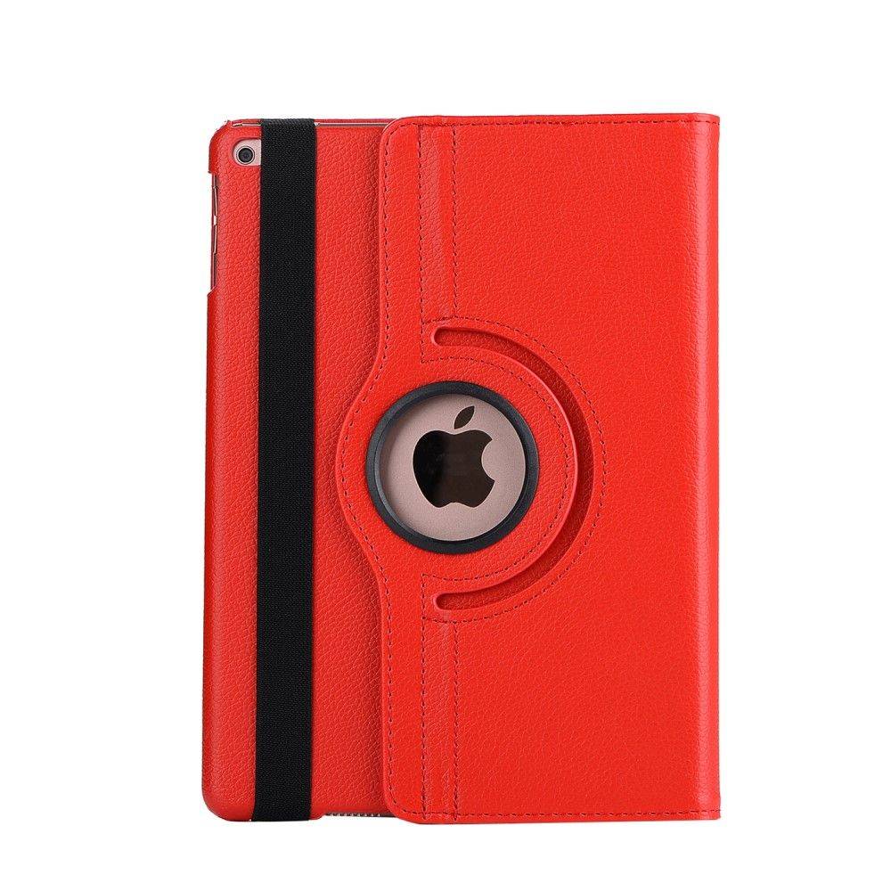 iPad 9.7 (2017 / 2018) - Pu læder cover m/stand Litchi skin - Rød