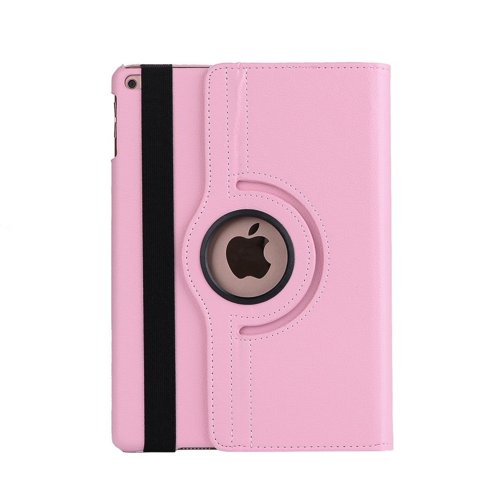 iPad 9.7 (2017 / 2018) - Pu læder cover m/stand Litchi skin - Dyb lyserød