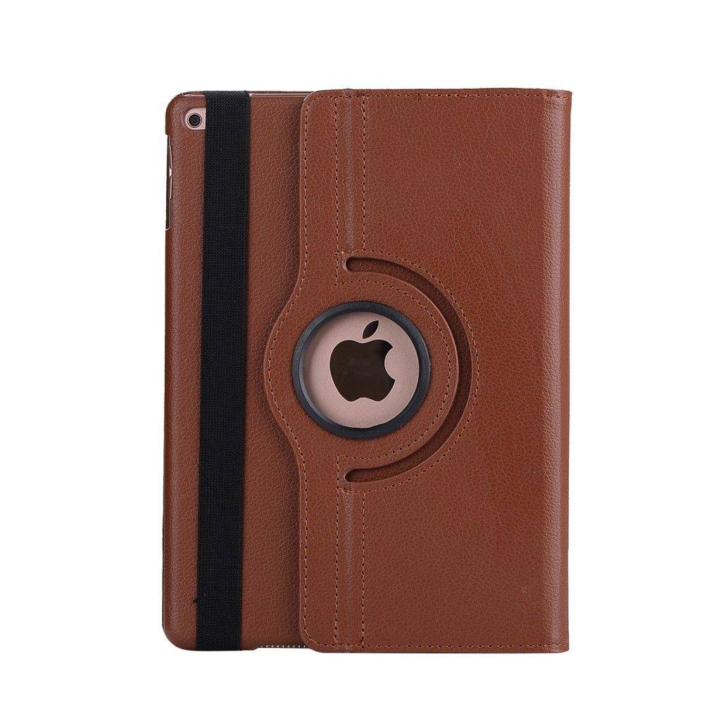 iPad 9.7 (2017 / 2018) - Pu læder cover m/stand Litchi skin - Brun
