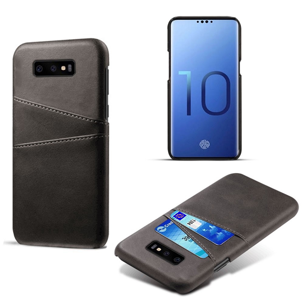 Samsung Galaxy S10E - Læder Hardcover m/kortslots - Sort
