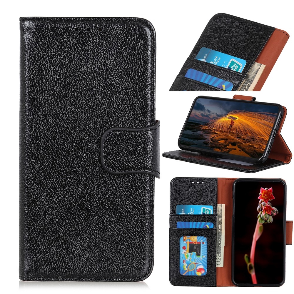 Samsung Galaxy A50/A50s/A30s - Ægte læder cover / pung - Sort