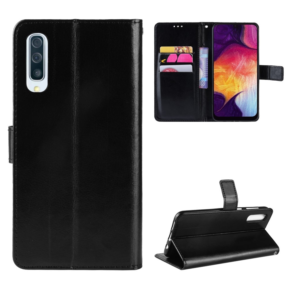 Samsung Galaxy A50/A50s/A30s - Læder cover / pung - Sort