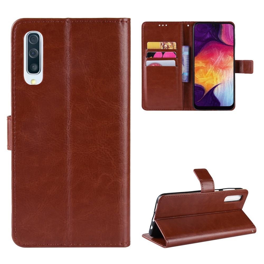 Samsung Galaxy A50/A50s/A30s - Læder cover / pung - Brun