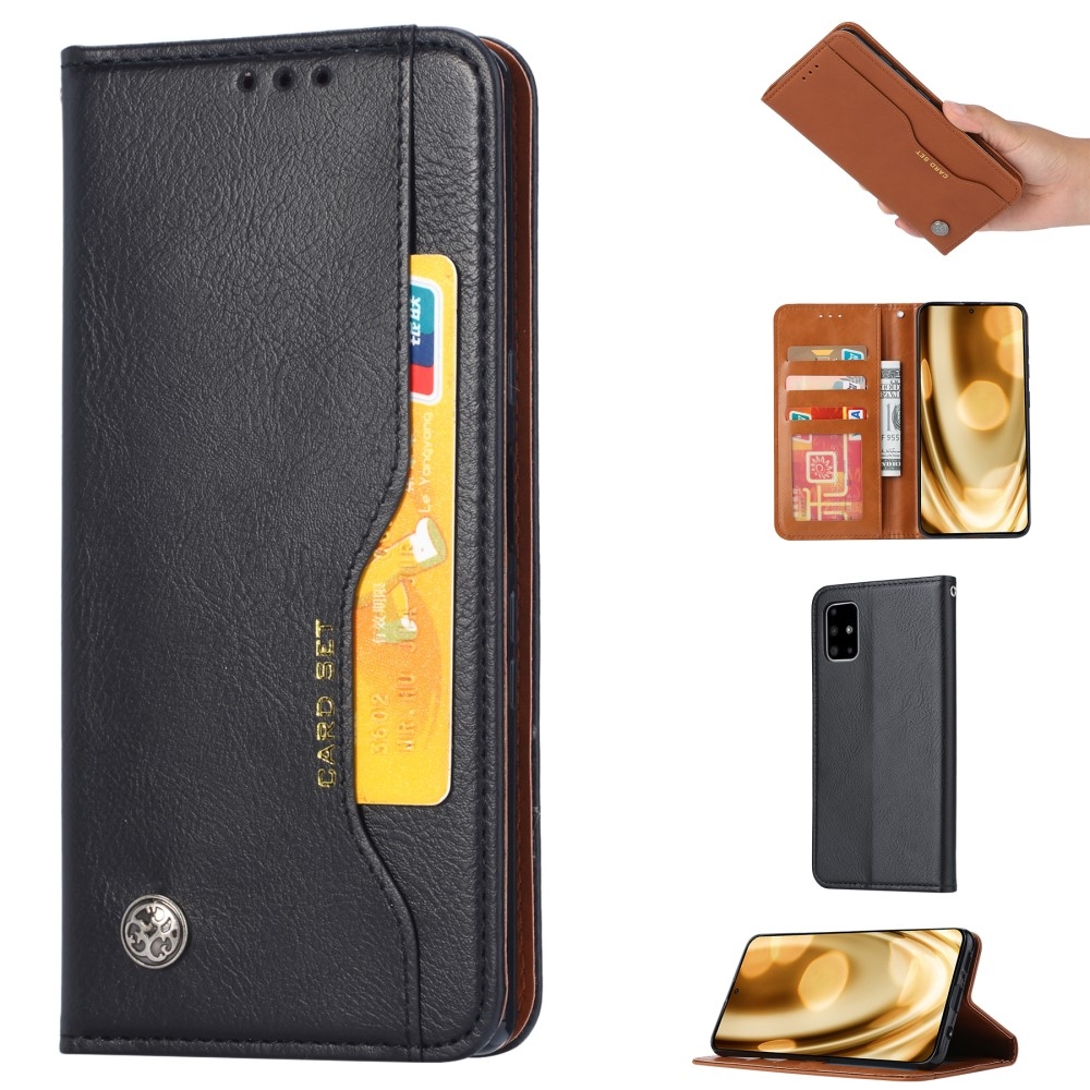Samsung Galaxy A71 - Læder cover / taske - Sort