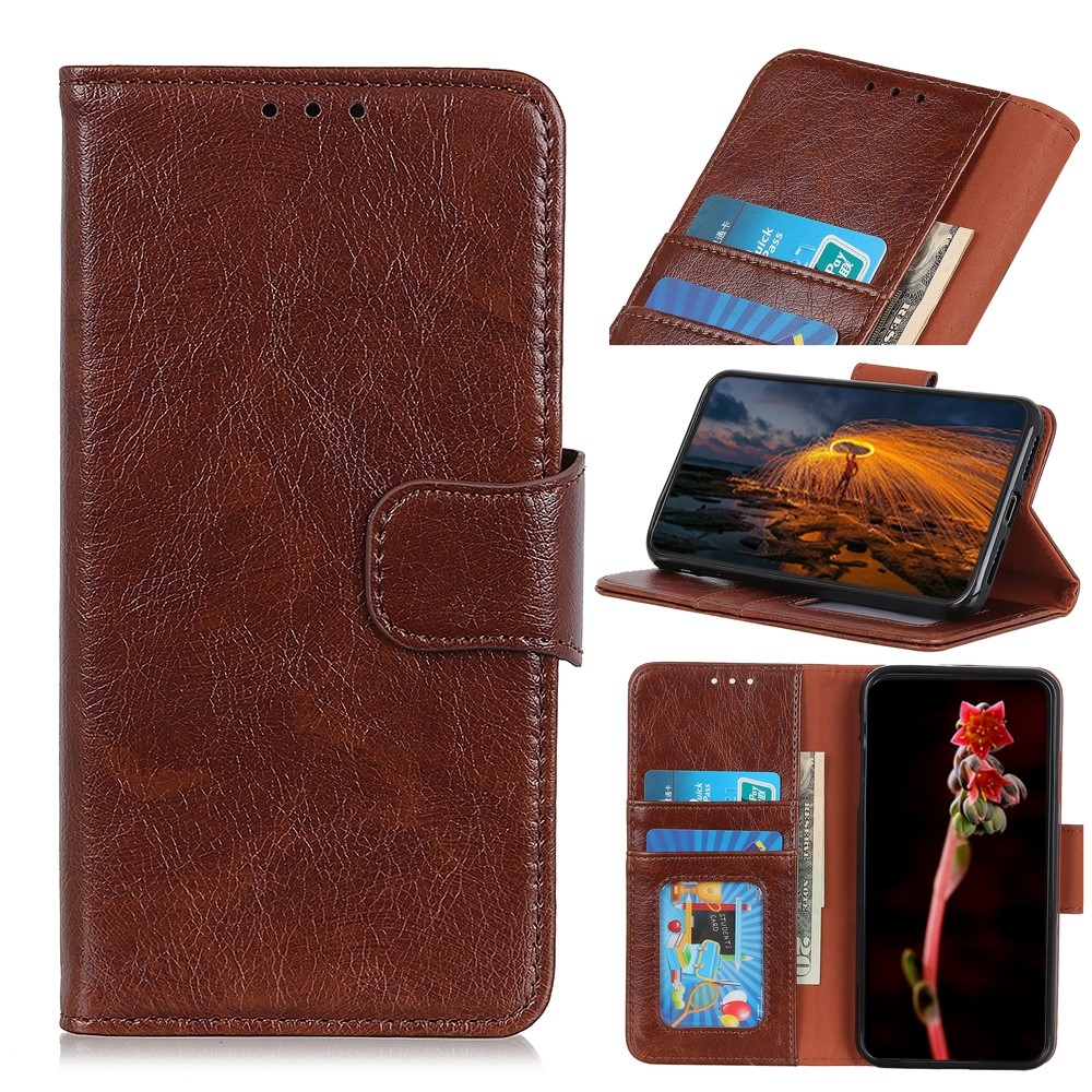 Samsung Galaxy S20 / S20 5G - Ægte læder cover / pung - Brun