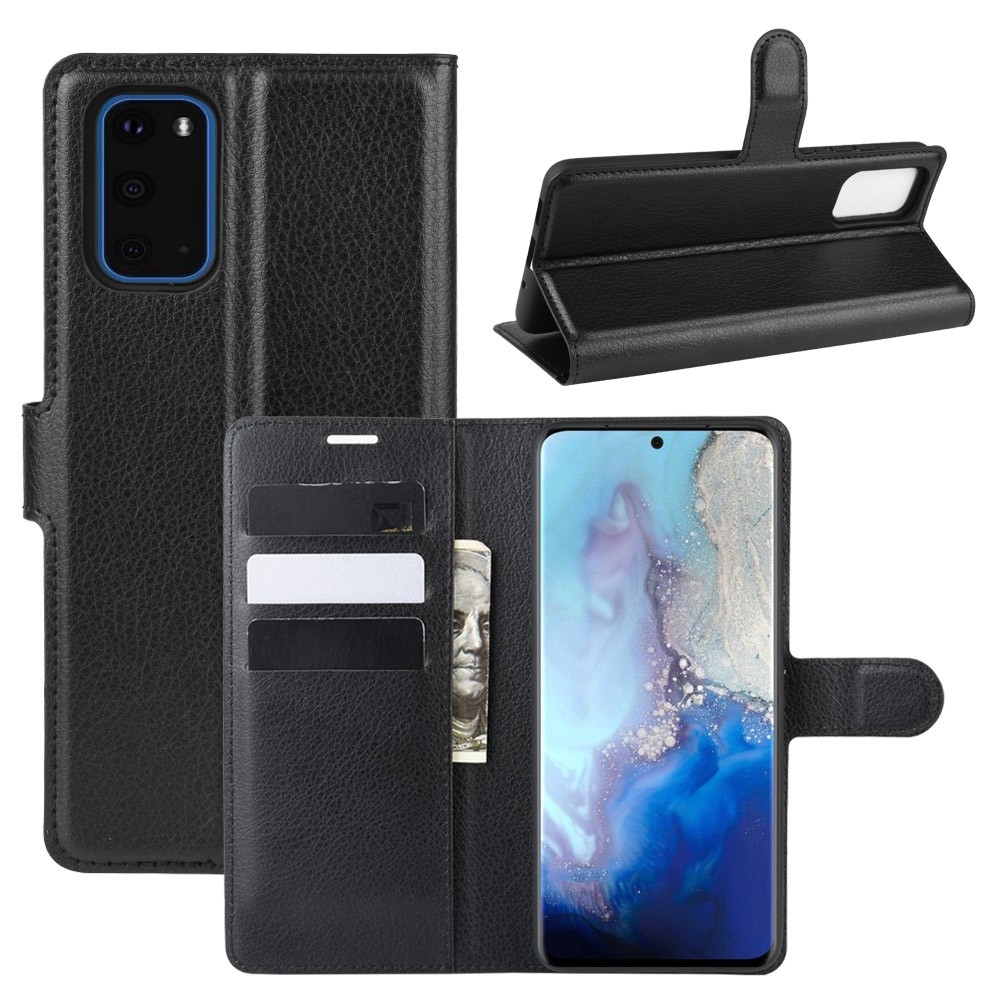Samsung Galaxy S20 / S20 5G - Læder cover / pung - Sort