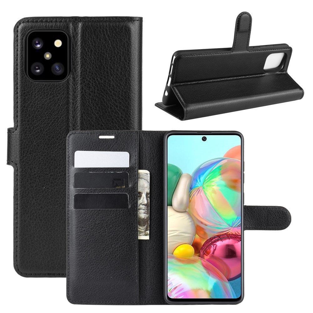 Samsung Galaxy Note 10 Lite - Læder cover / pung - Sort