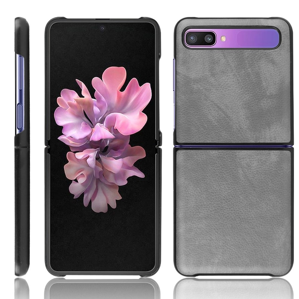 Samsung Galaxy Z Flip - Slim Design Læder Hardcover - Grå