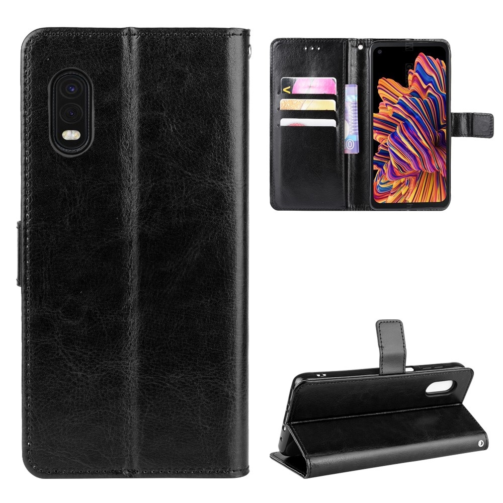 Samsung Galaxy Xcover Pro - Læder cover / pung - Sort
