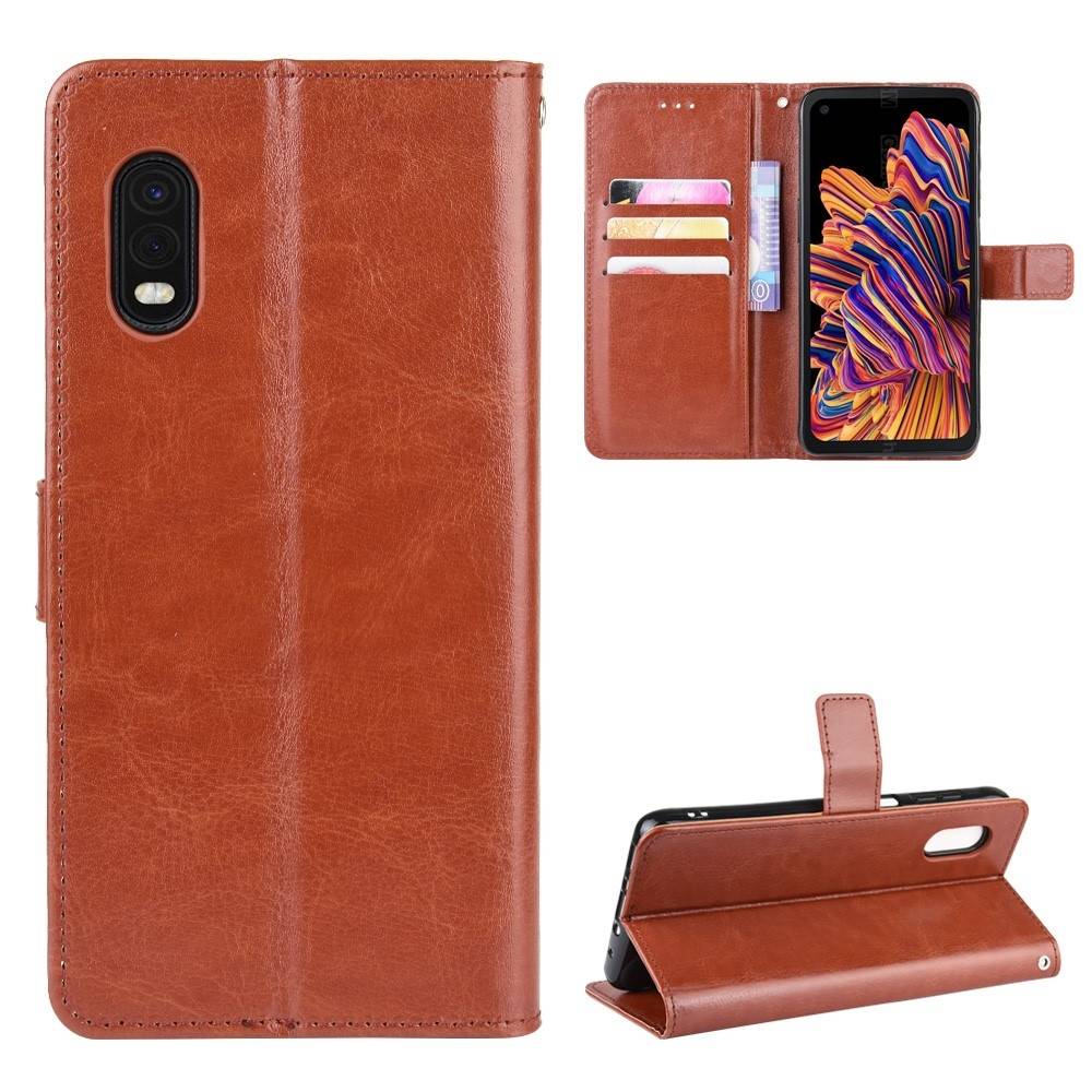 Samsung Galaxy Xcover Pro - Læder cover / pung - Brun