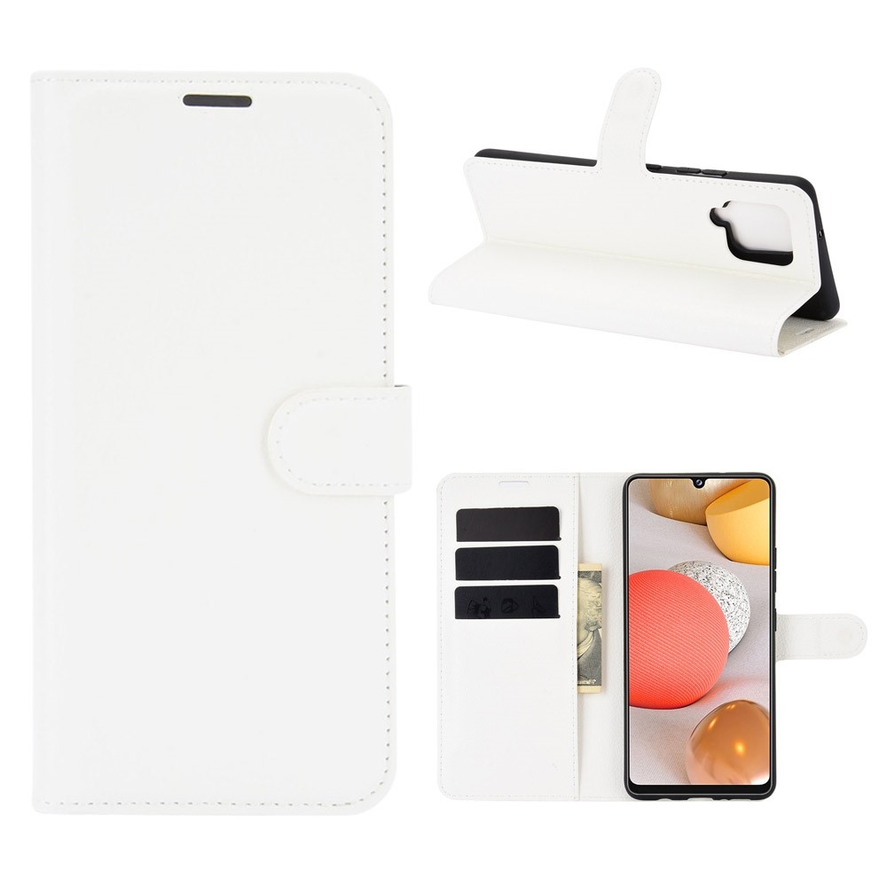 Samsung Galaxy A42 5G - Læder cover / pung - Hvid