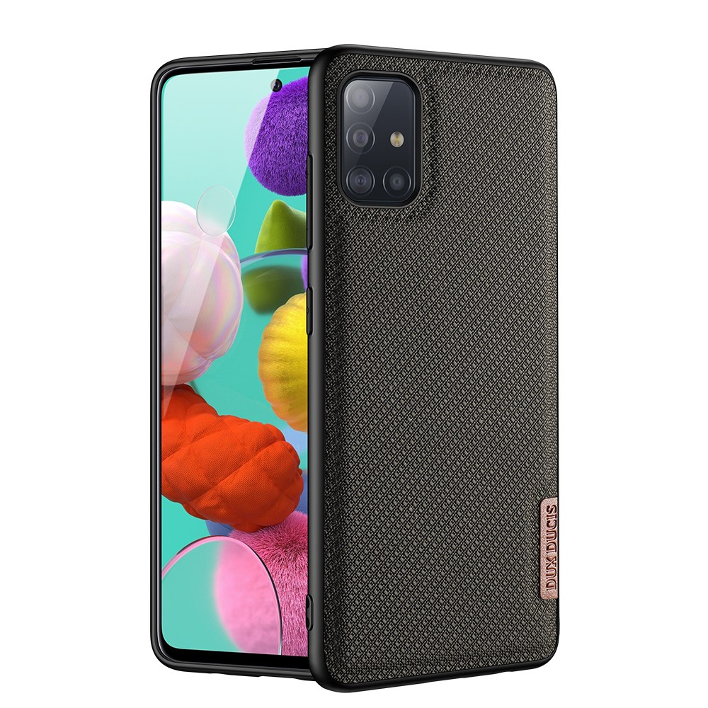 Samsung Galaxy A51 - DUX DUCIS Fino Hybrid cover - Tekstil Design - Grøn