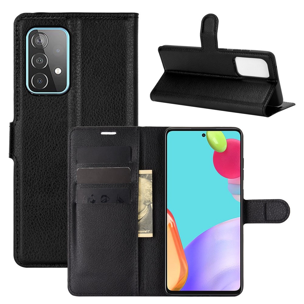 Samsung Galaxy A52s 5 G / A52 5G / A52 - Læder cover / pung - Sort