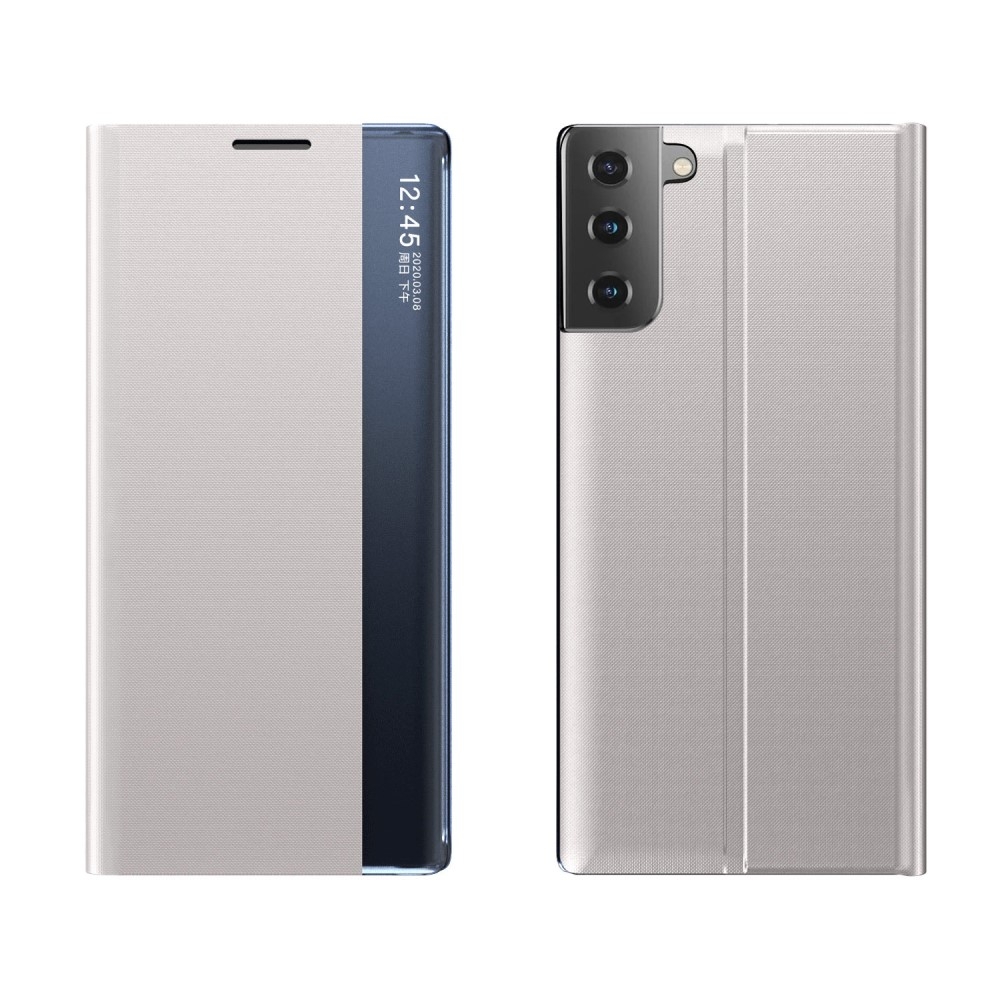 Samsung Galaxy S21 5G - Læder View Window cover - Grå billede