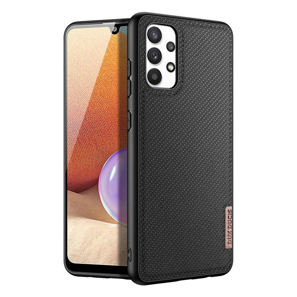 Samsung Galaxy A32 4G - DUX DUCIS Fino Hybrid cover - Tekstil Design - Sort