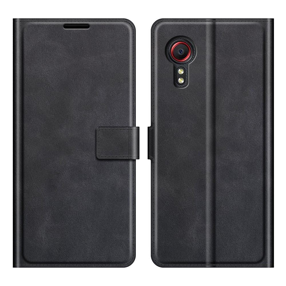 Samsung Galaxy Xcover 5 - Classic læder cover / pung - Sort