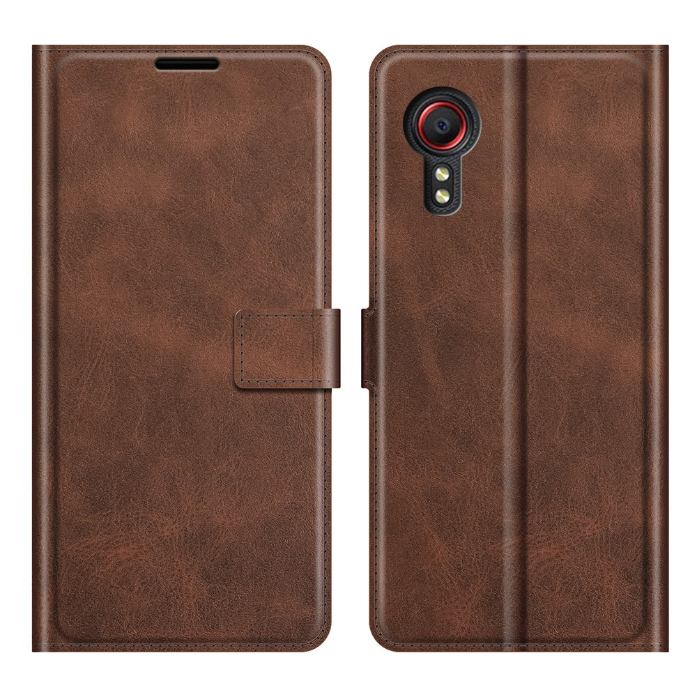 Samsung Galaxy Xcover 5 - Classic læder cover / pung - Brun