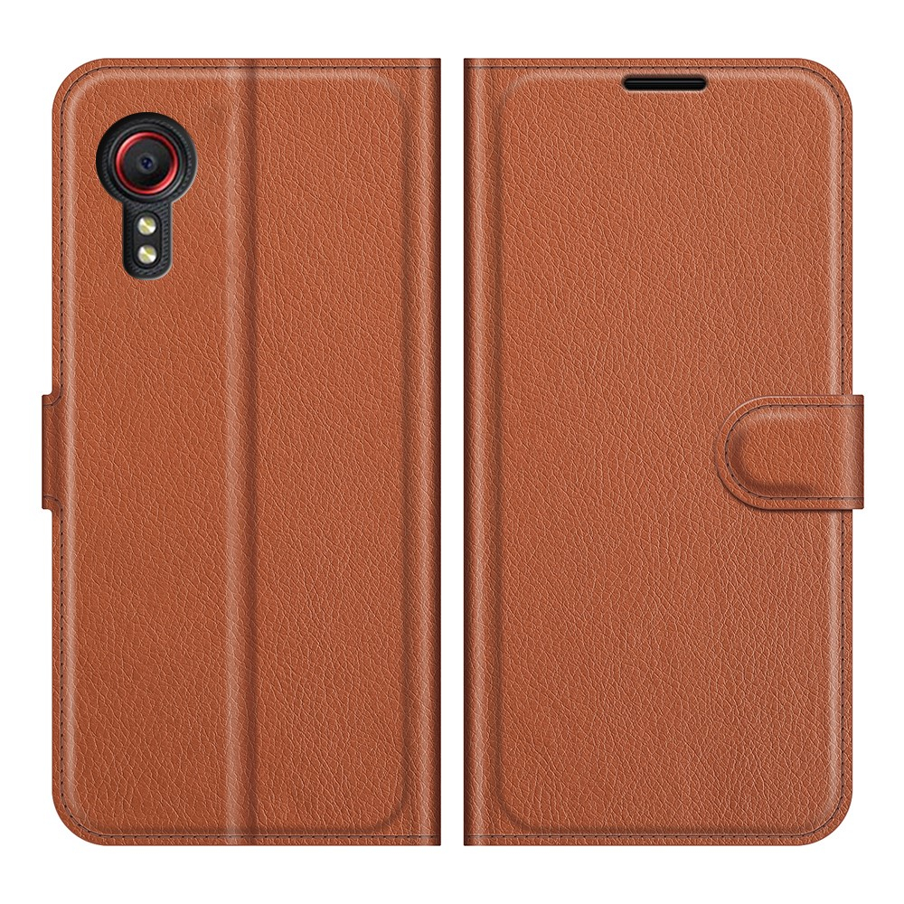 Samsung Galaxy Xcover 5 - Læder cover / pung - Brun