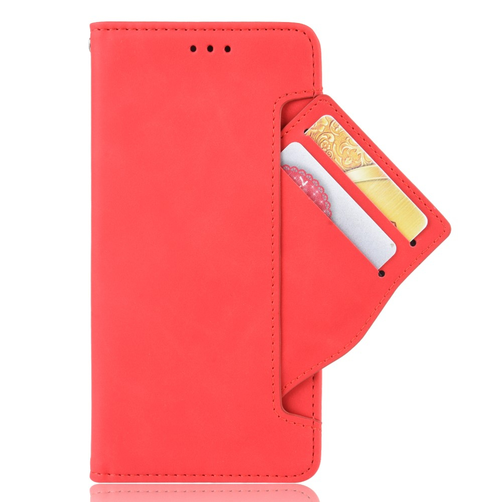 Samsung Galaxy A22 5G - Læder cover / pung - aftagelig udvendig kortholder - Rød
