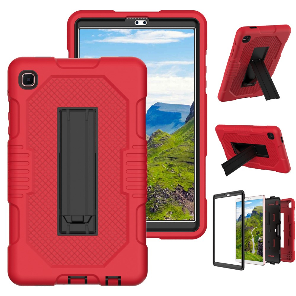 Samsung Galaxy Tab A7 Lite 8.7 - Shockproof Hybrid cover med Kickstand - Rød/sort