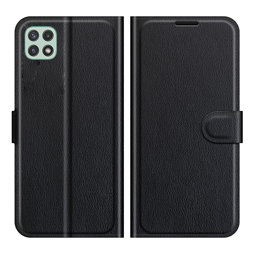 Samsung Galaxy A22 5G - Læder cover / pung - Sort