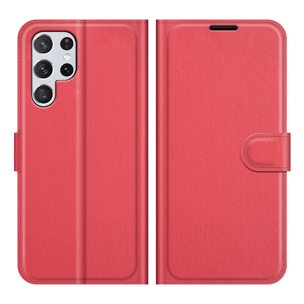 Samsung Galaxy S22 Ultra 5G - Læder cover / pung - Rød