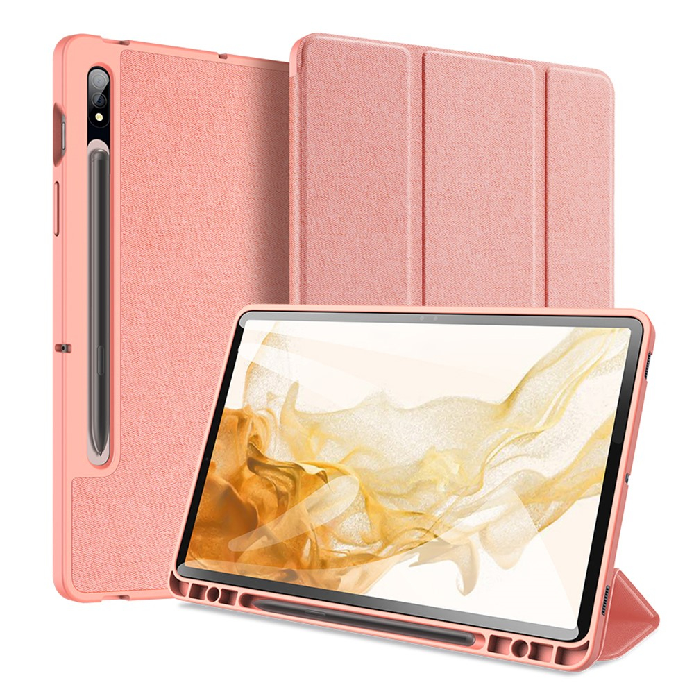 Samsung Tab S8 - DUX DUCIS Domo Series Tri-Fold Smart cover - Pink
