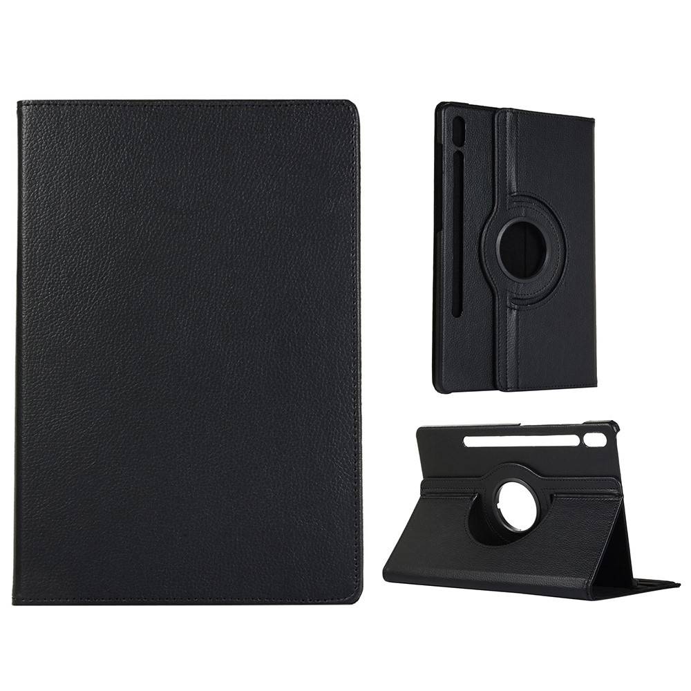 Samsung Galaxy Tab S10 FE / S10 Lite / S9 FE / S9 / S8 - Læder cover 360 grader roterbar - Sort