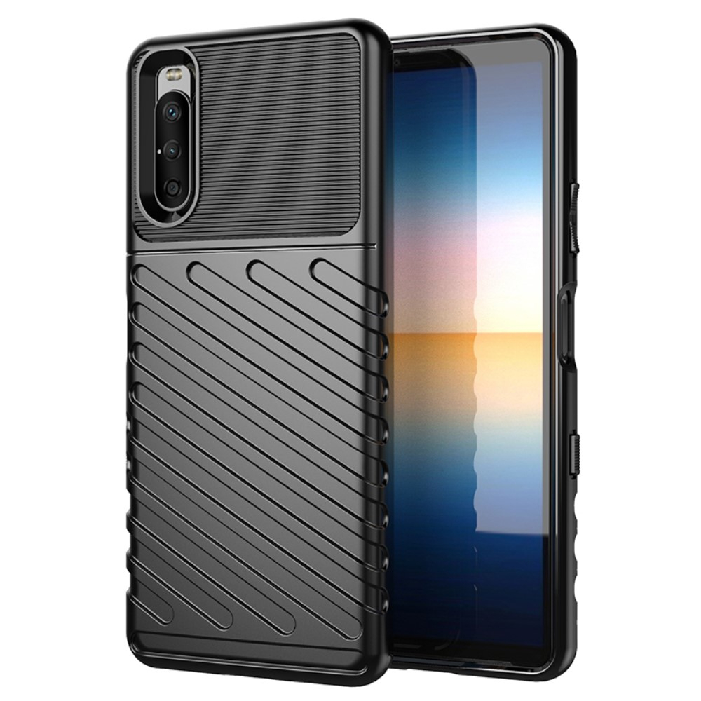 Sony Xperia 10 III - Thunder Series gummi cover - Sort