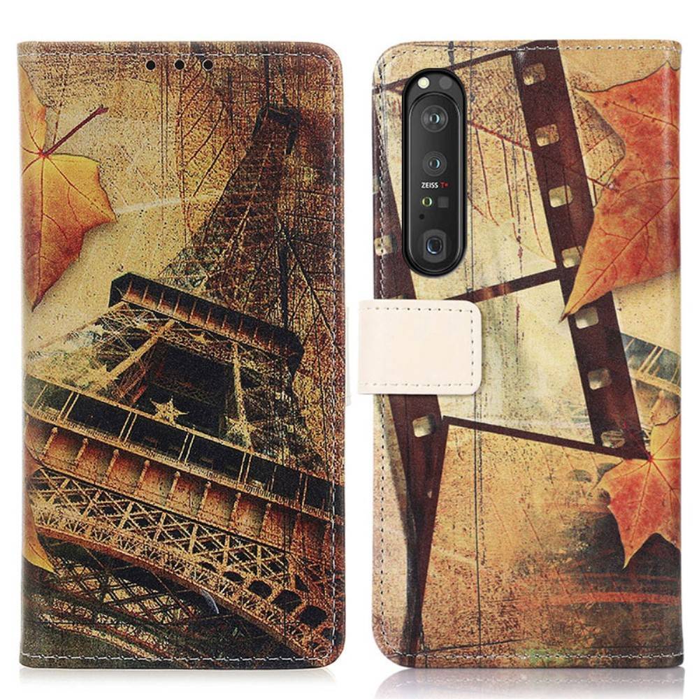 Sony Xperia 1 III - Læder cover / pung - Printet design - Tårn