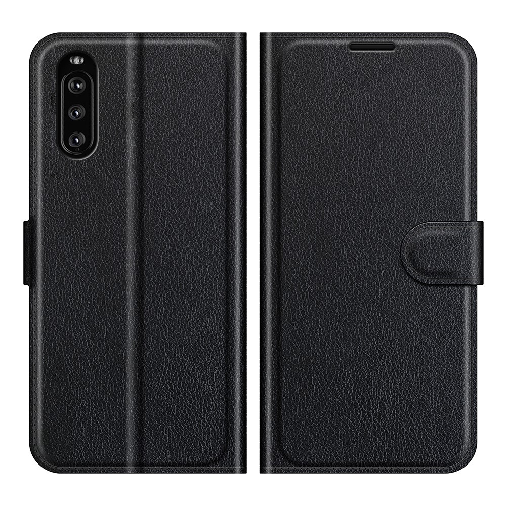 Sony Xperia 10 III - Læder cover / pung - Sort