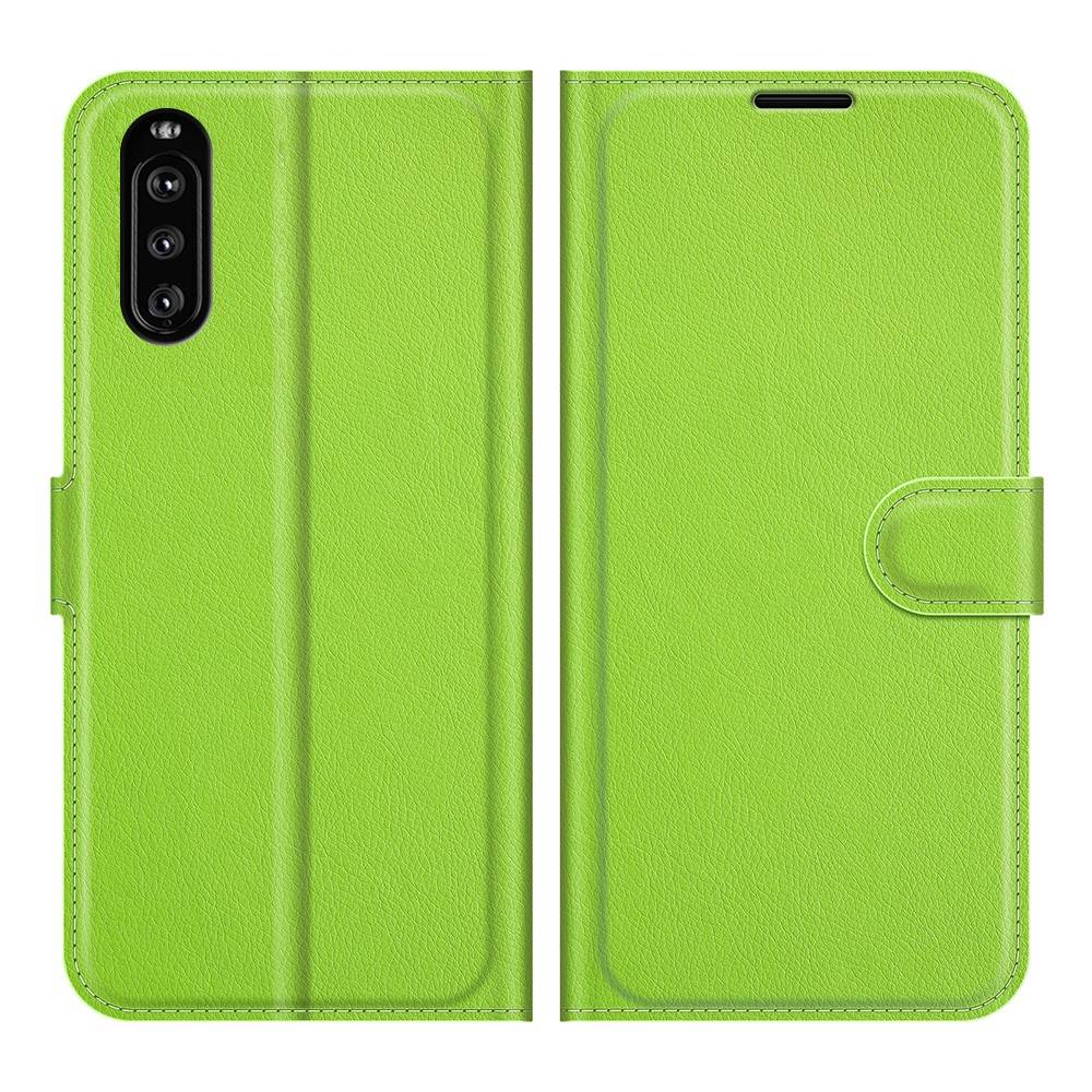 Sony Xperia 10 III - Læder cover / pung - Grøn