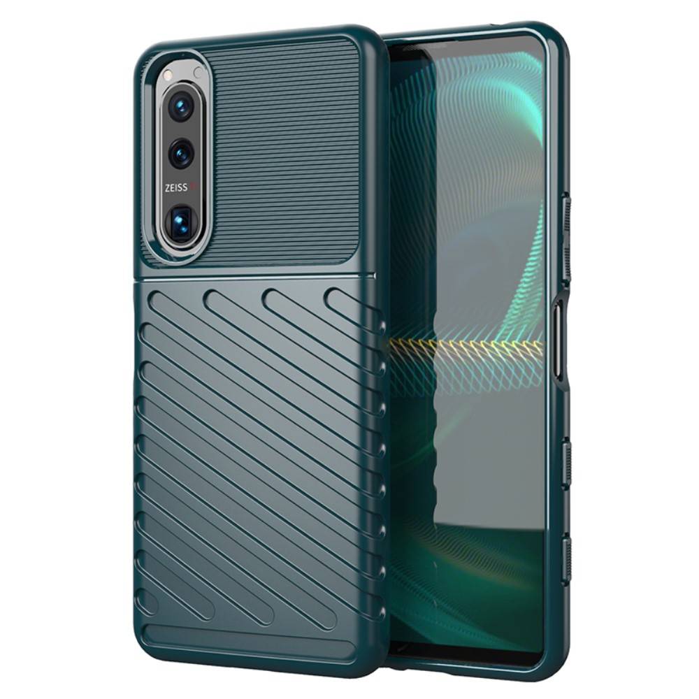 Sony Xperia 1 III 5G - Thunder Series gummi cover - Grøn